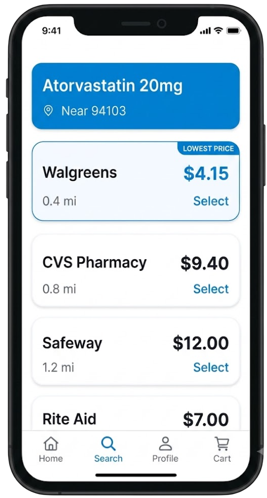 Rx card app screen preview