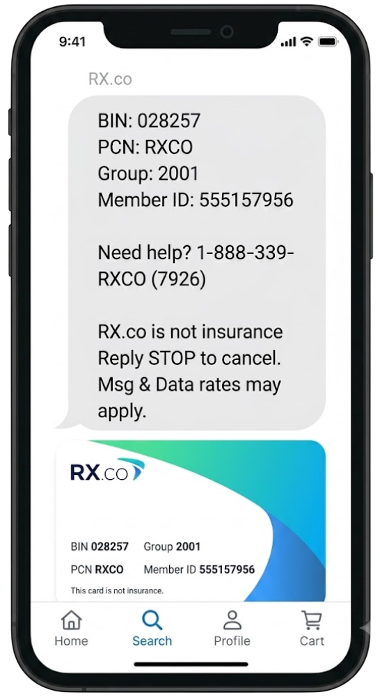 Rx card app screen preview